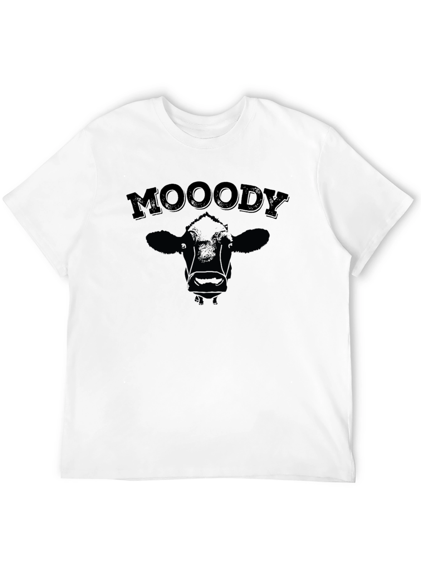 Black Moody Cow Graphic T-Shirt - Unisex Cotton Tee view 12