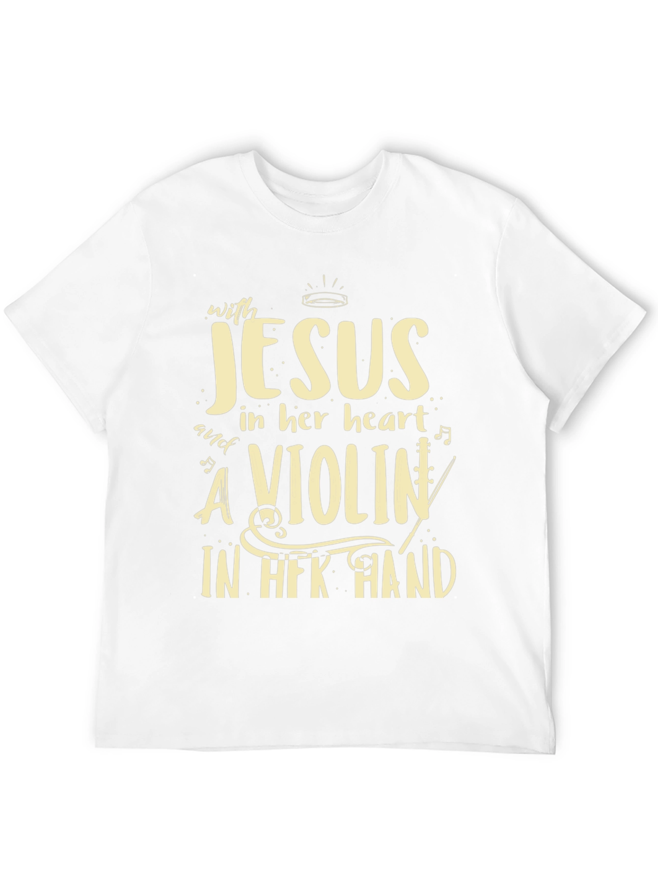 Black Jesus & Violin T-Shirt: Heartfelt Harmony view 12