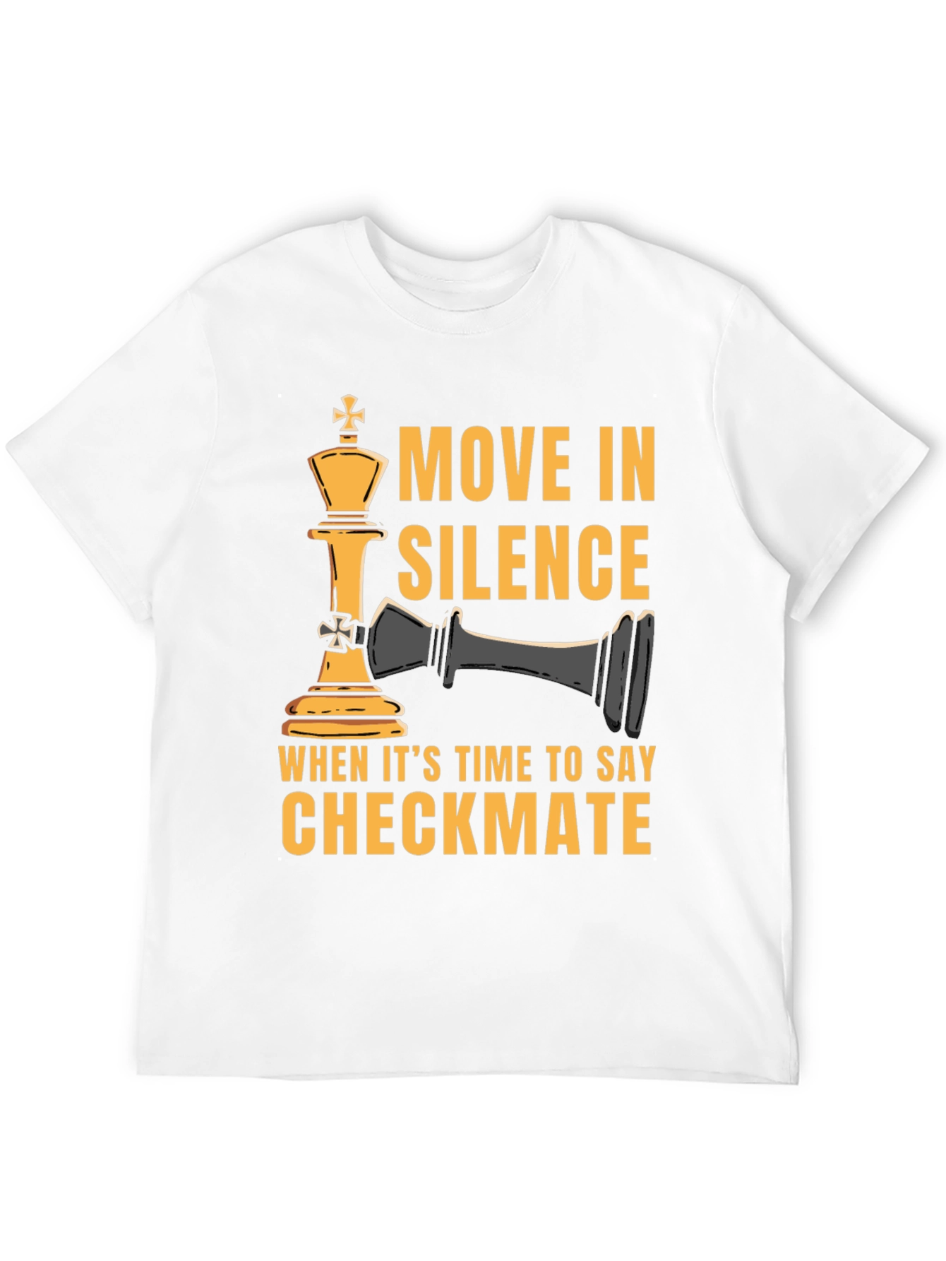 Black Move In Silence Chess Graphic T-Shirt view 12