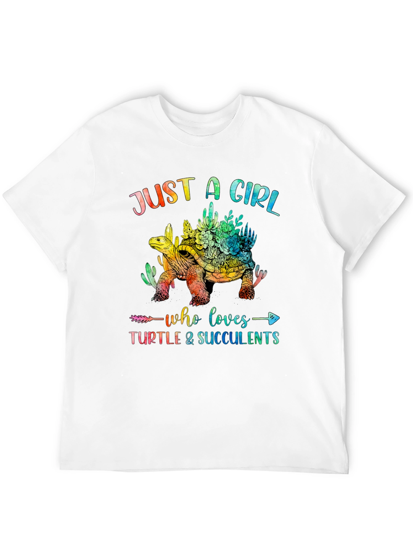 Black Girl's Turtle and Succulent Graphic Tee view 12