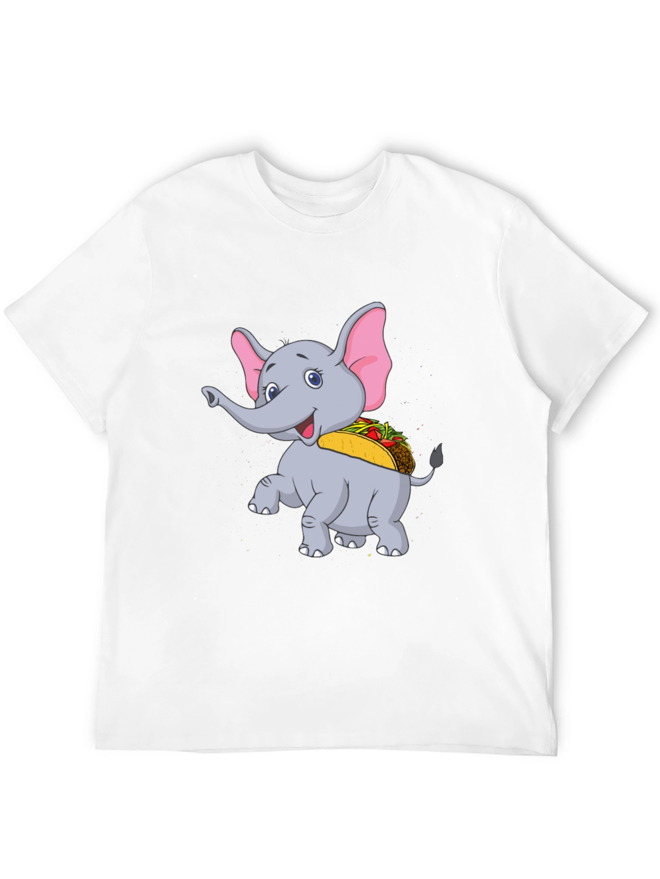 Black Elephant Taco T-Shirt - Cute Cartoon Animal Tee view 12