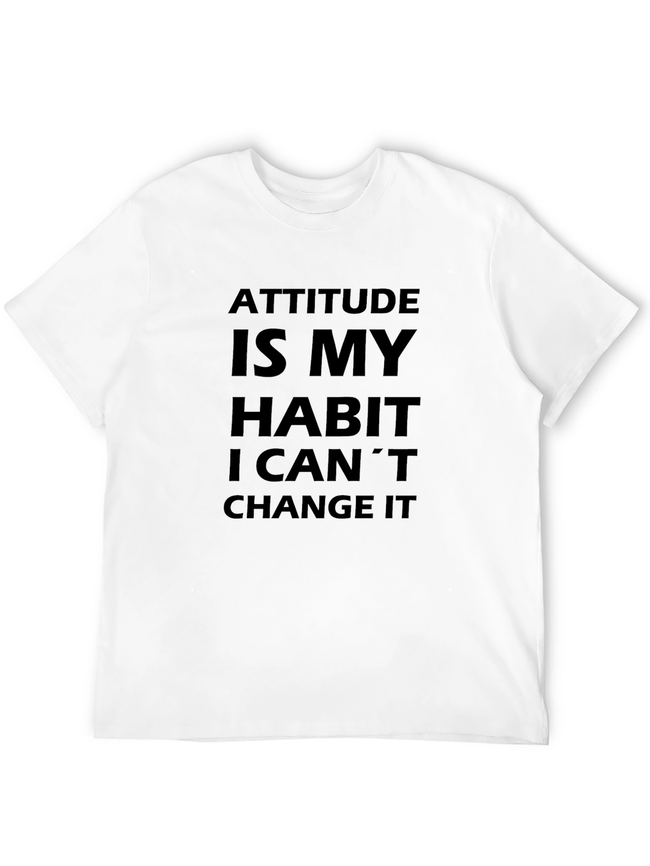 Black Attitude Habit Tee - Slogan T-Shirt view 12