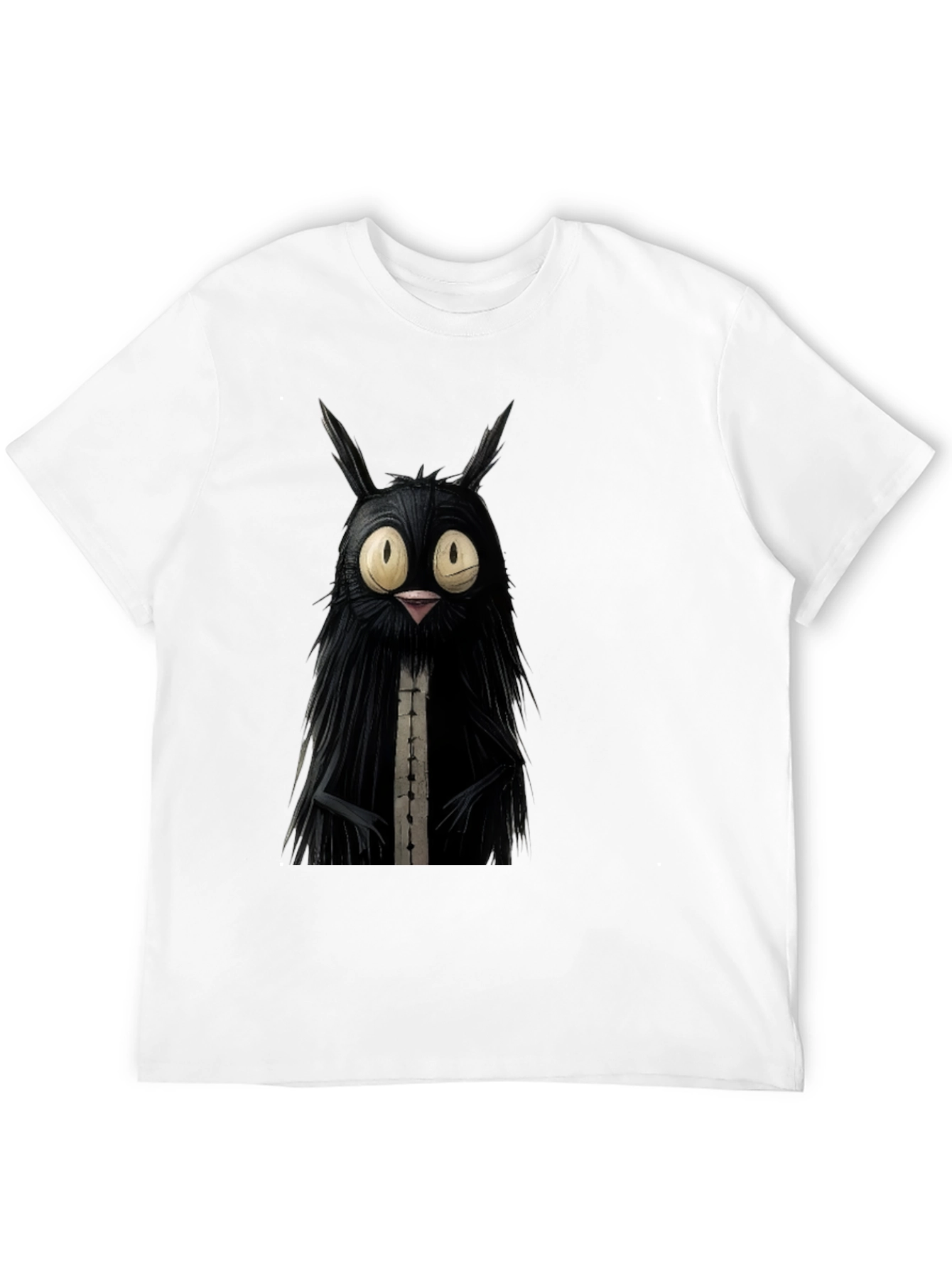 Black Creepy Cute Cat T-Shirt - Black view 12