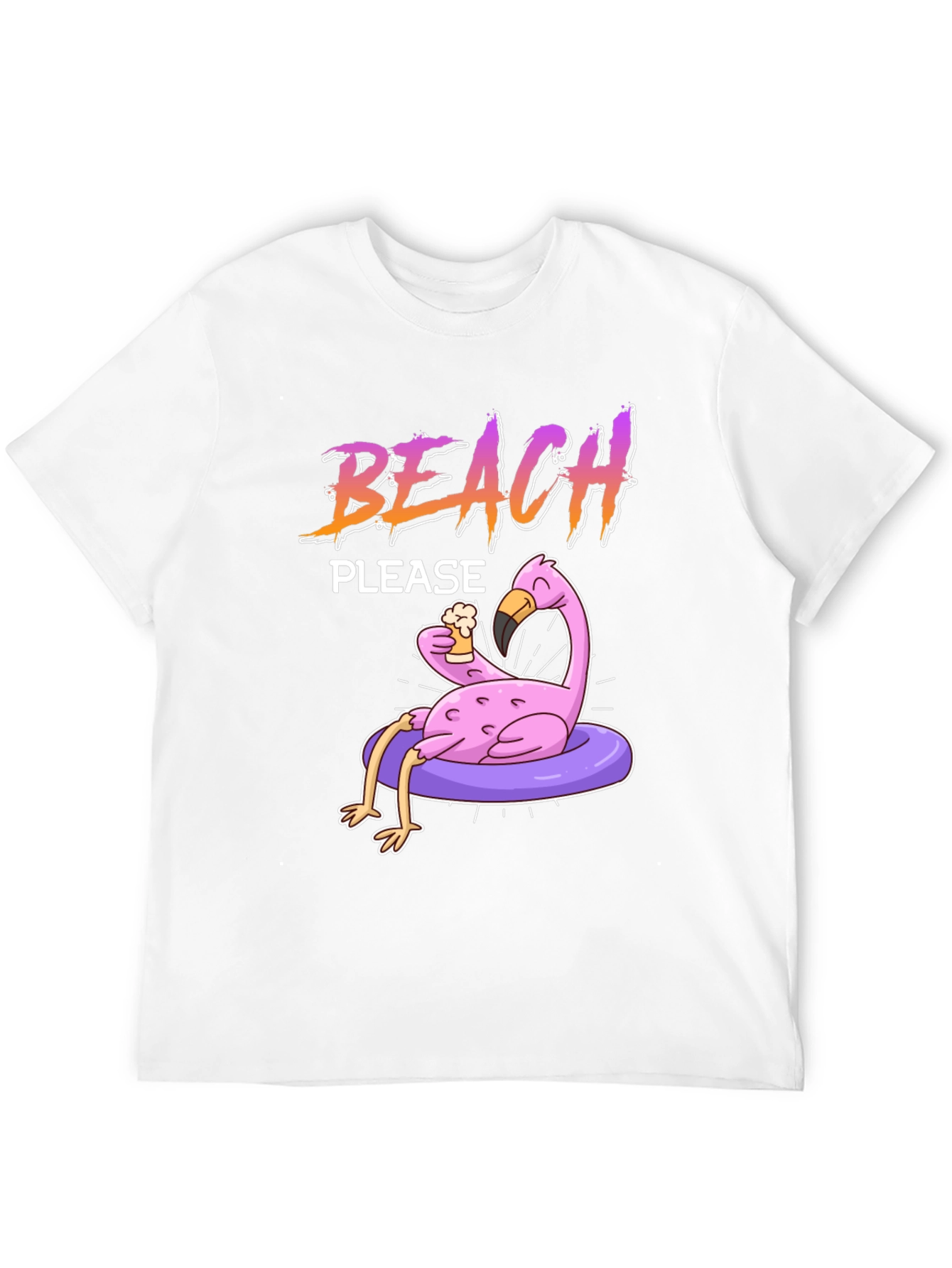 Black Beach Please Flamingo T-Shirt view 12