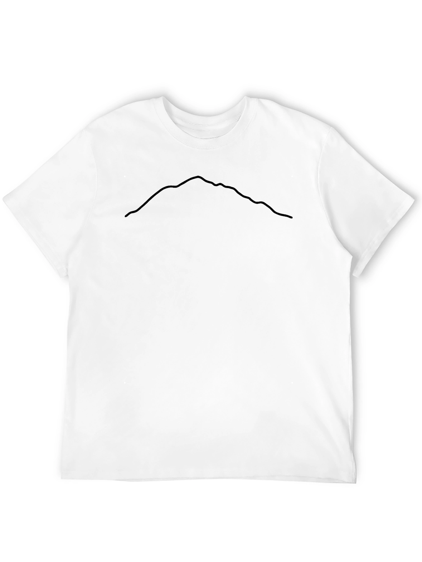 Black Mountain Outline Black T-Shirt view 12