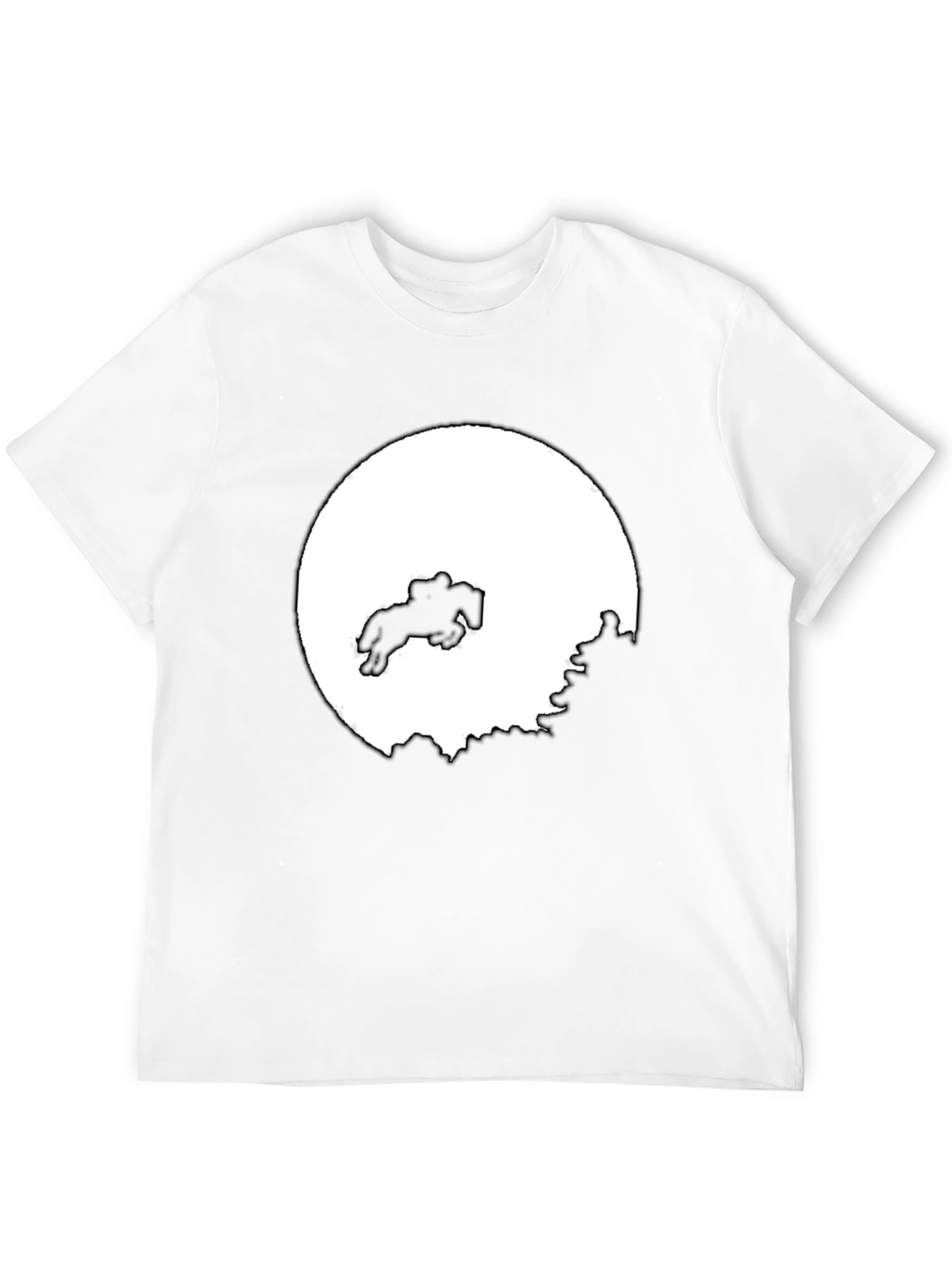 Black Equestrian Silhouette Tee - Black Cotton Blend view 12