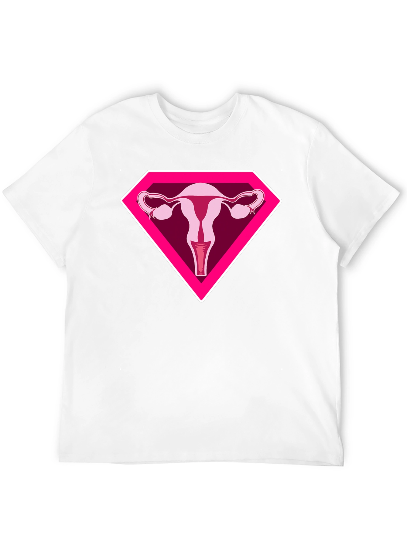 Black Uterus Superhero Graphic Tee - Black Cotton T-Shirt view 12