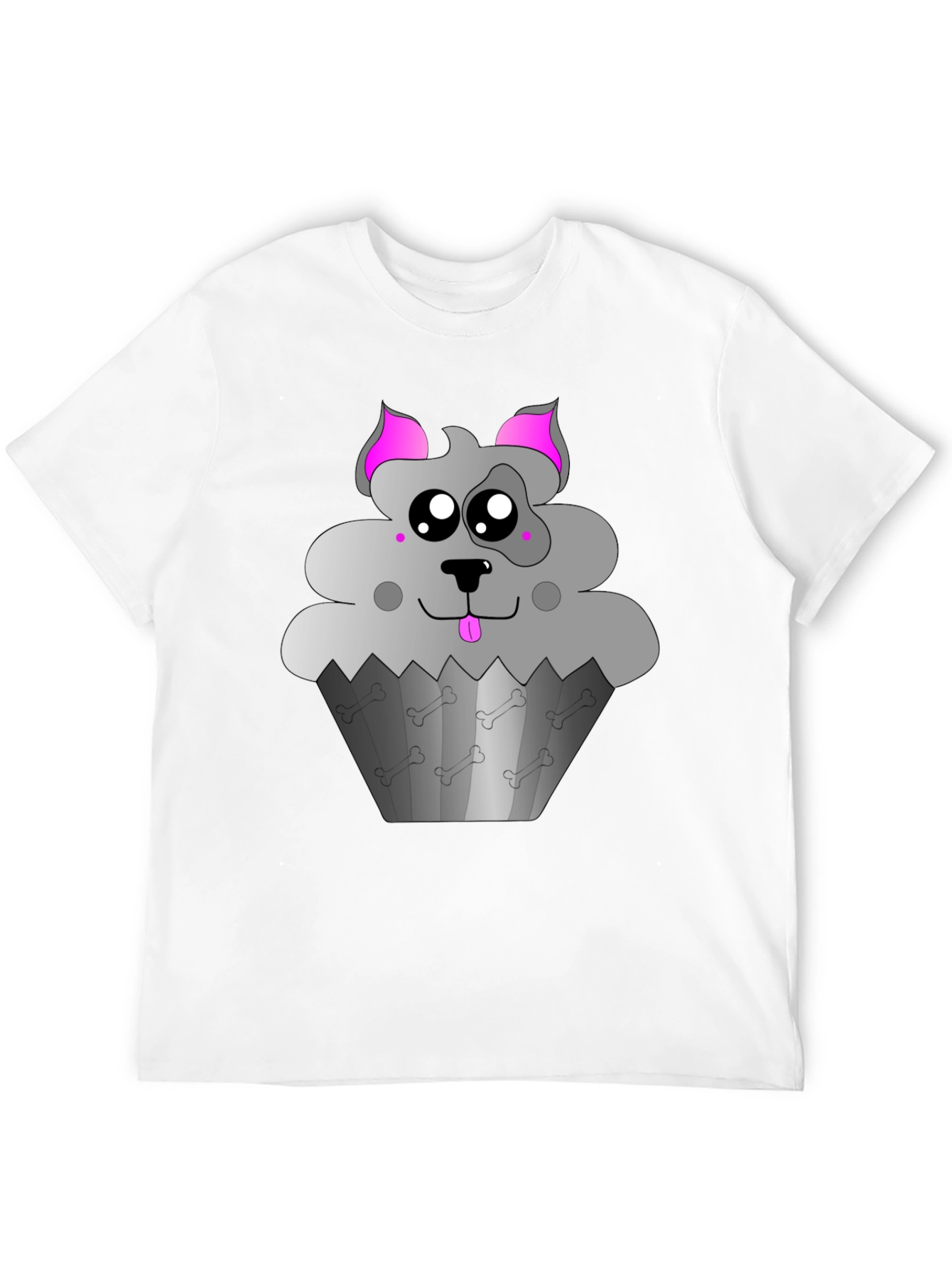 Black Cute Dog Cupcake Graphic Tee - Black view 12