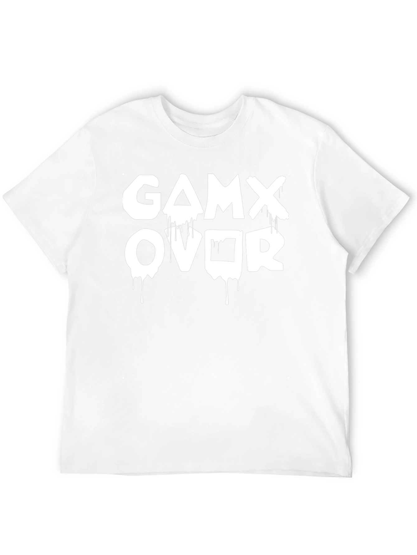 Black Game Over Dripping Print T-Shirt view 12