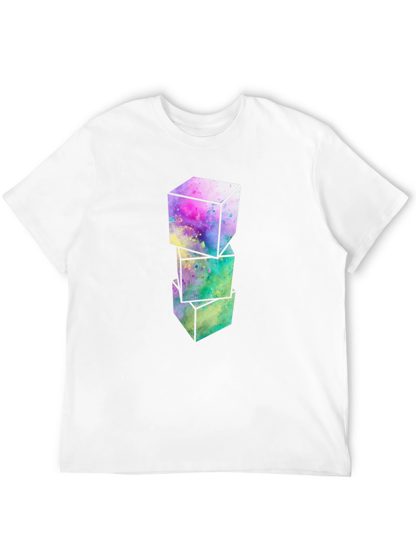 Black Abstract Cubes Graphic T-Shirt - Modern Art Tee view 12