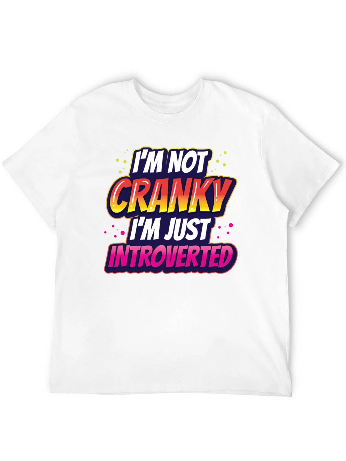 Black Introverted Graphic Tee -  Funny Novelty T-Shirt view 12
