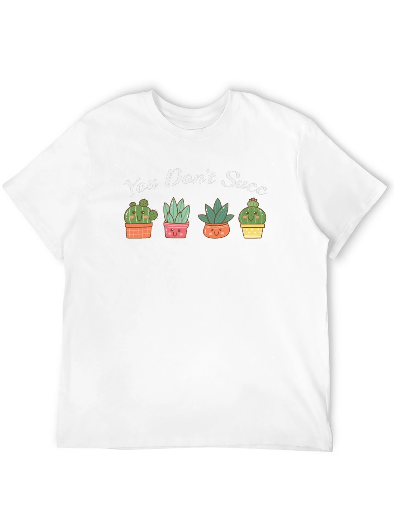 Black Cute Succulent Graphic T-Shirt - You Don't Succ view 12
