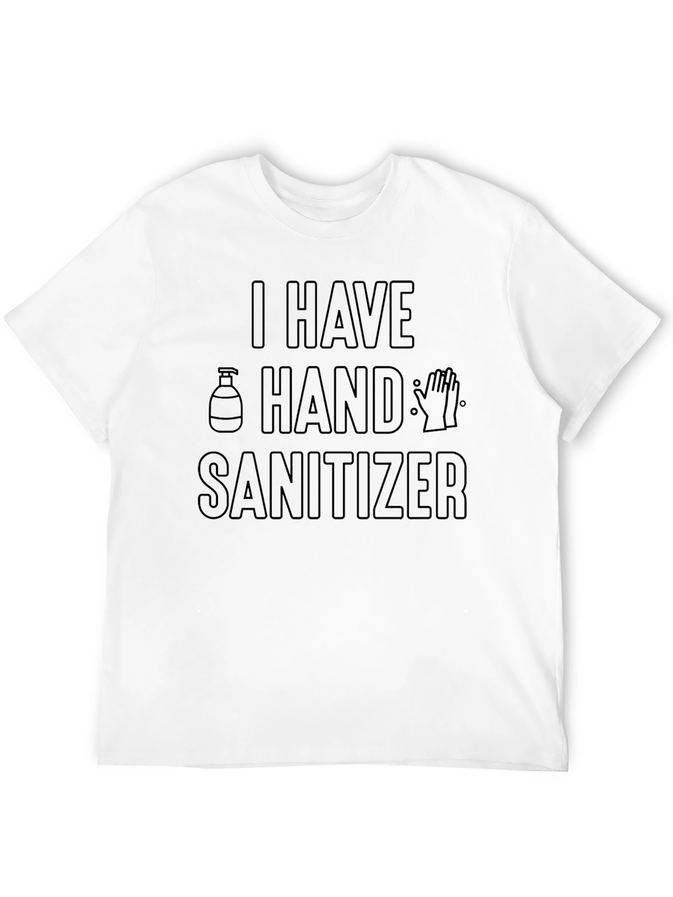 Black I Have Hand Sanitizer Novelty Graphic T-Shirt view 12