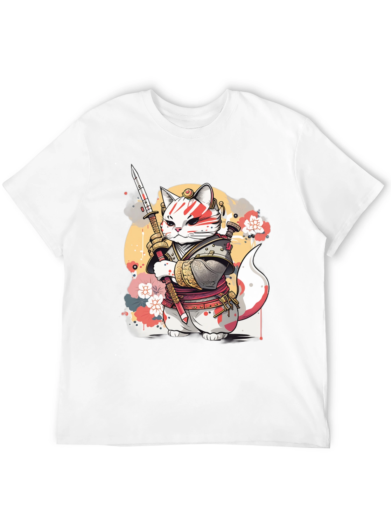 Black Samurai Cat Graphic Tee - Unique Anime Style view 12