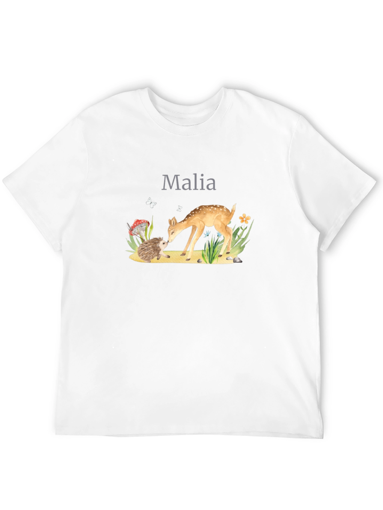 Black Malia Deer & Hedgehog Black T-Shirt view 12