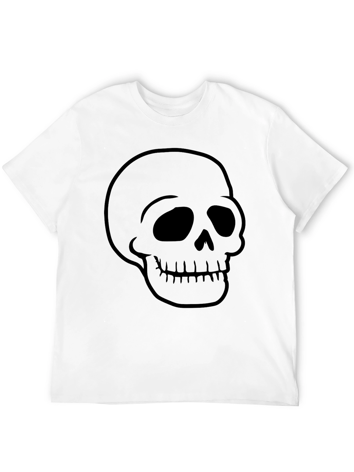 Black Skull Graphic Print Men's Black T-Shirt view 12