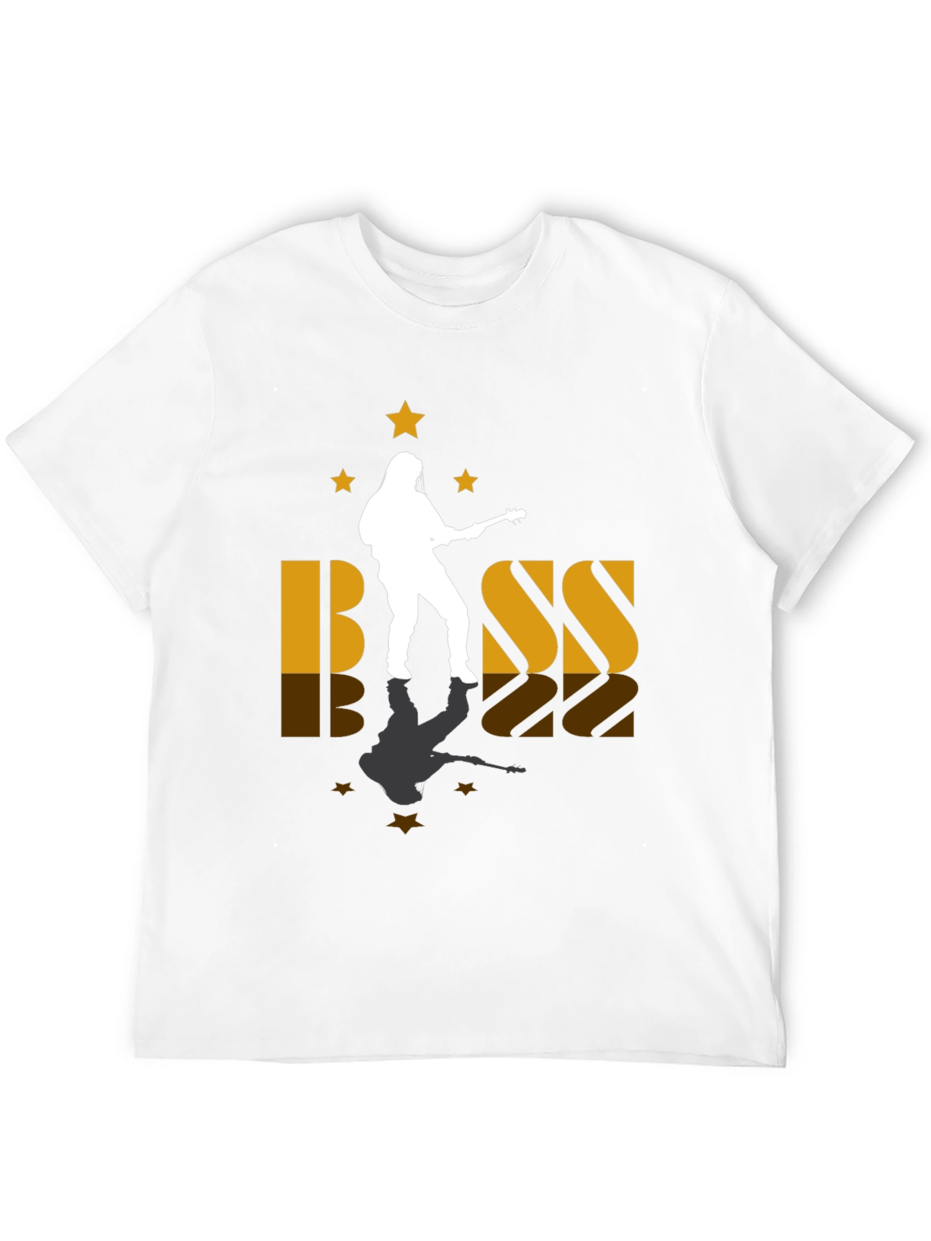 Black Bass Guitar Player Silhouette Graphic Tee view 12