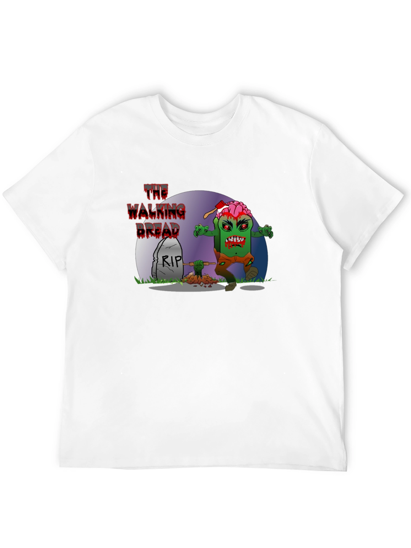 Black The Walking Bread Zombie T-Shirt view 12