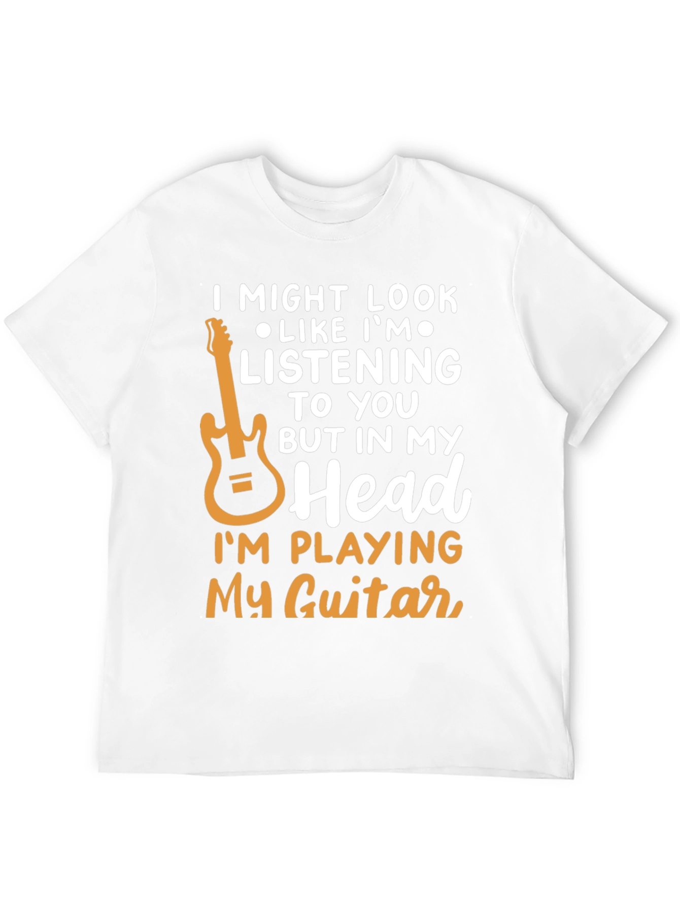 Black Guitar Lover T-Shirt - "In My Head I'm Playing Guitar" view 12