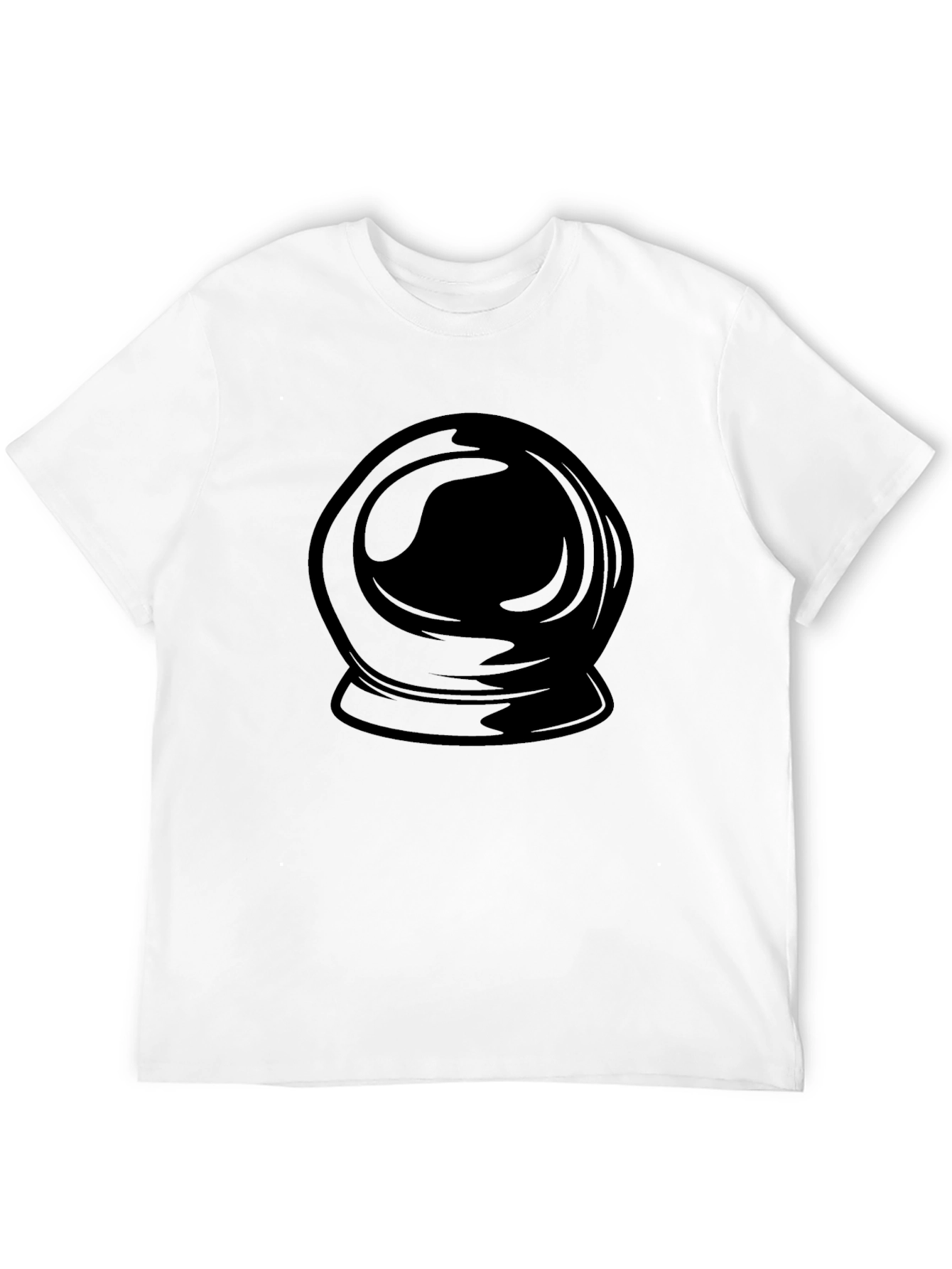Black Astronaut Helmet Graphic Print Black T-Shirt view 12