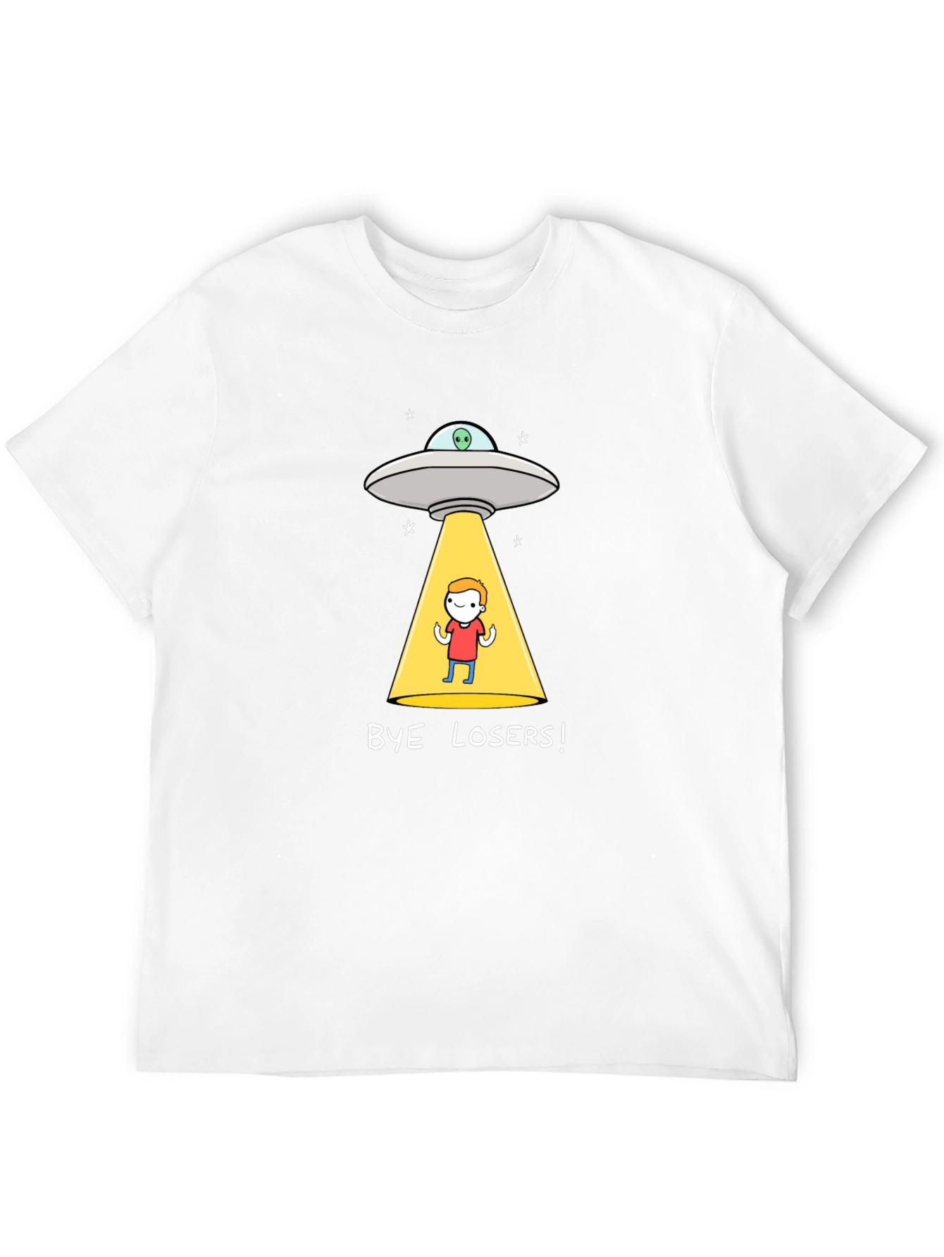 Black Bye Losers! Alien Abduction Graphic Tee - Black Cotton Blend view 12