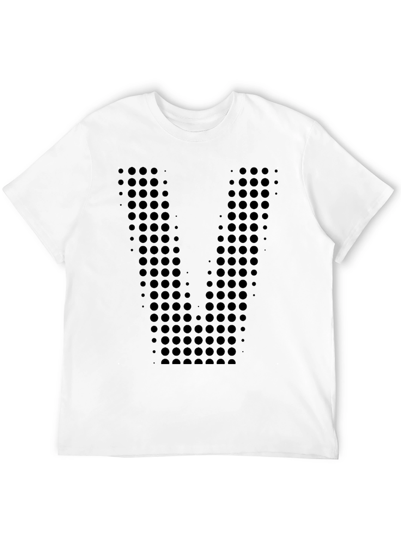 Black Geometric Dot Pattern Black T-Shirt view 12