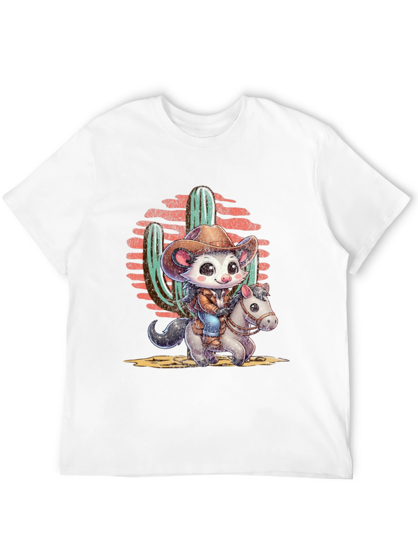 Black Cute Cowboy Possum T-Shirt view 12