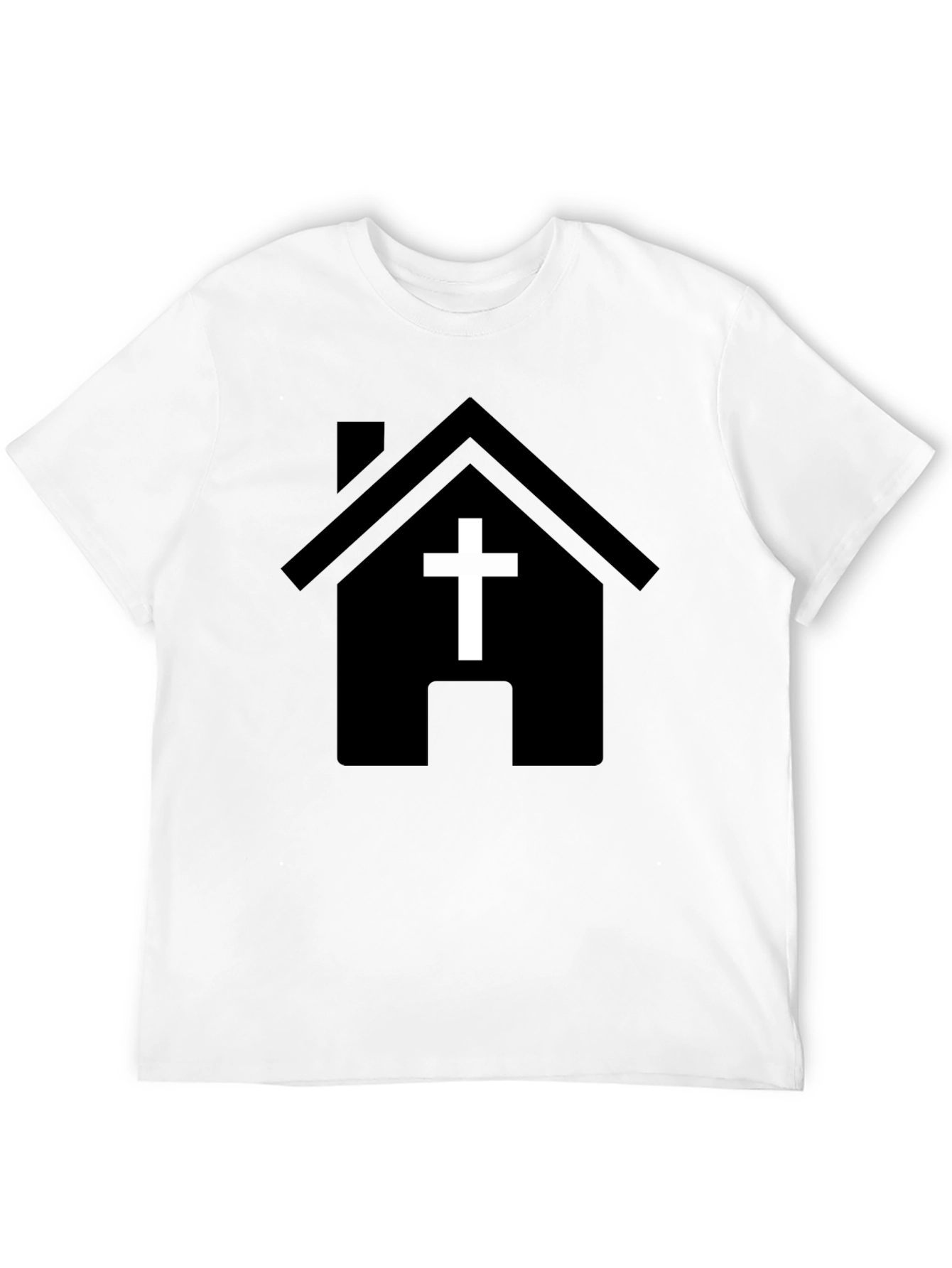 Black Church House Graphic T-Shirt - Religious Apparel view 12
