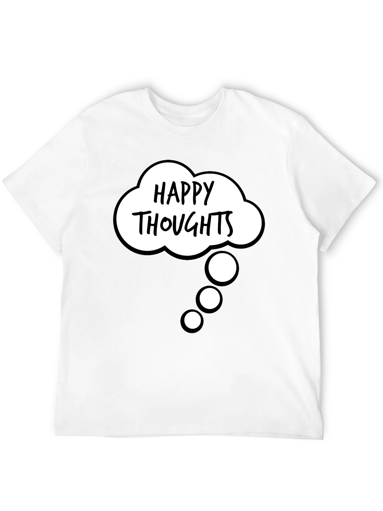 Black Happy Thoughts Graphic T-Shirt view 12