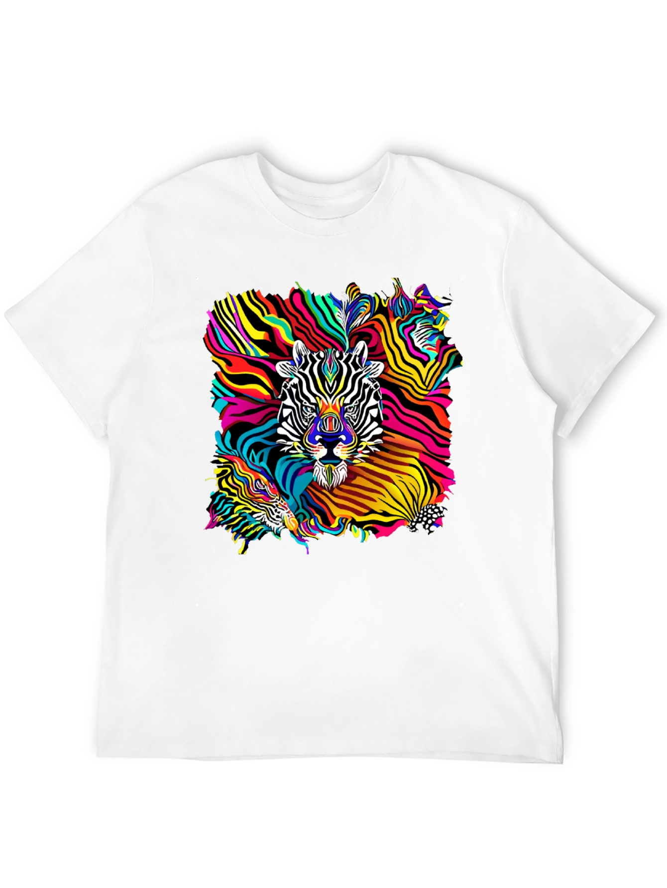 Black Psychedelic Zebra Graphic T-Shirt - Black view 12