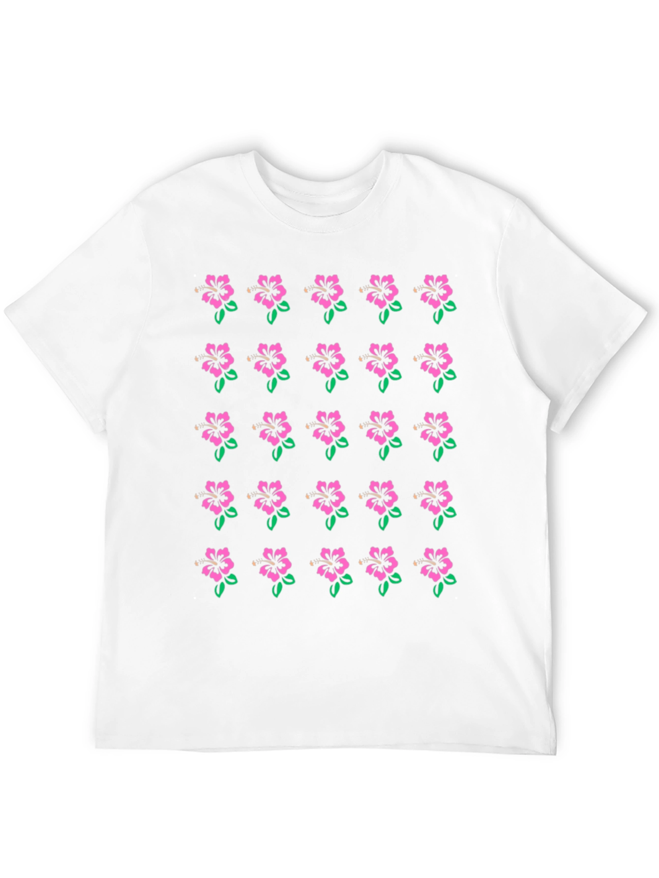 Black Hibiscus Print Crew Neck Tee view 12