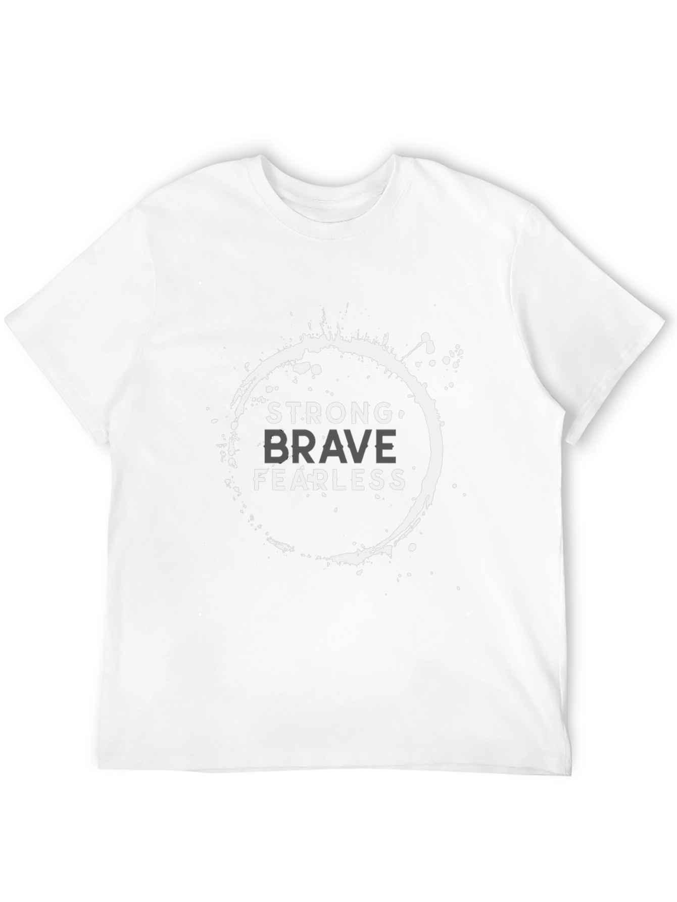Black Strong Brave Fearless Graphic T-Shirt view 12