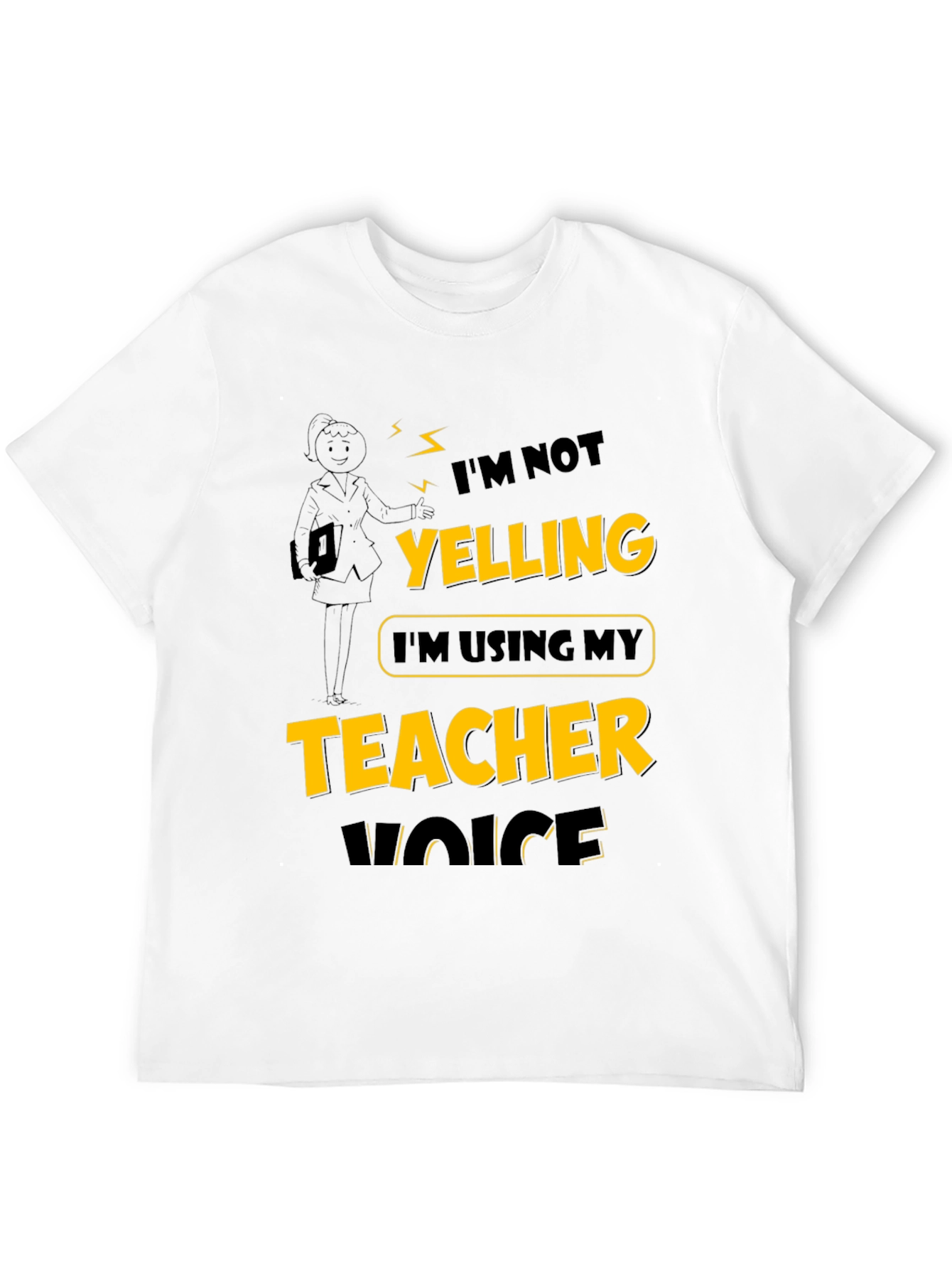 Black Teacher Voice T-Shirt: Funny Novelty Tee view 12