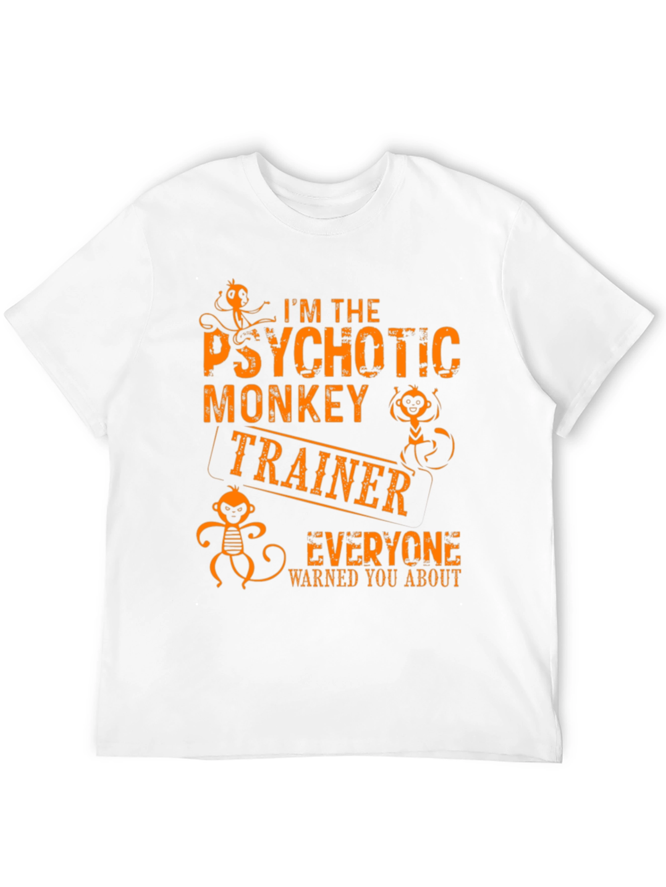 Black Psychotic Monkey Trainer Graphic Tee - Novelty T-Shirt view 12