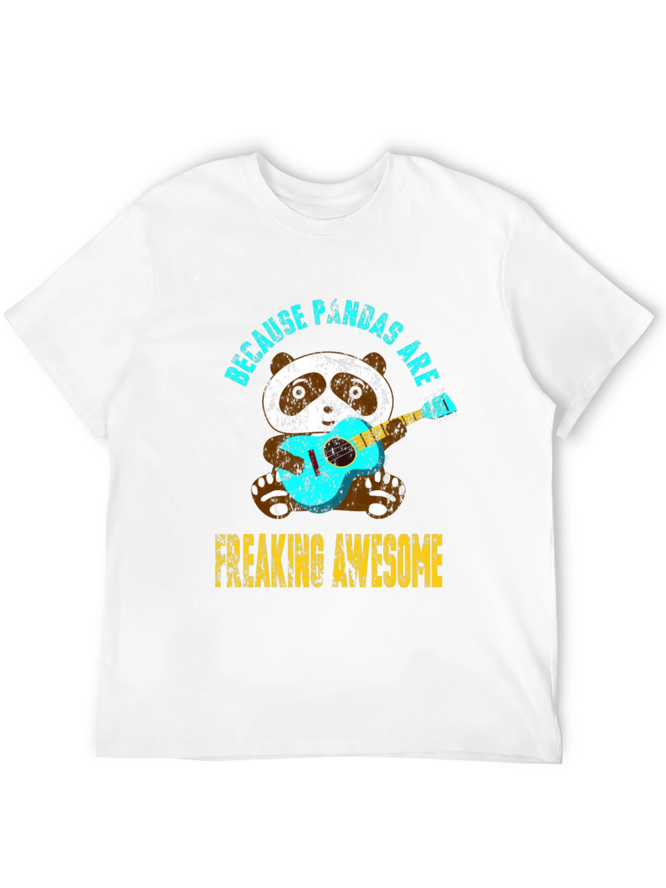 Black Panda Guitar T-Shirt - Because Pandas Are Awesome Tee view 12