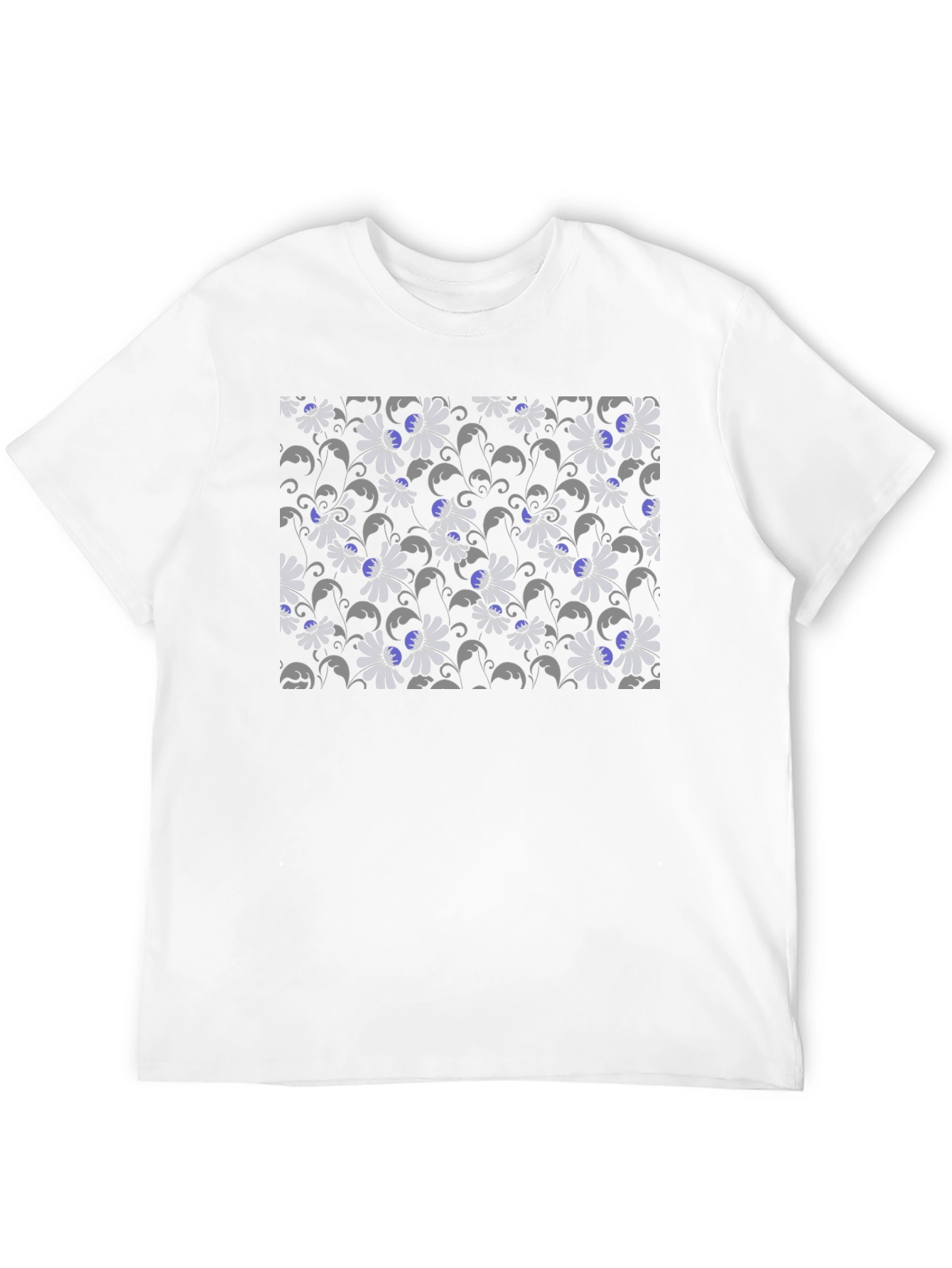 Black Floral Pattern T-Shirt view 12
