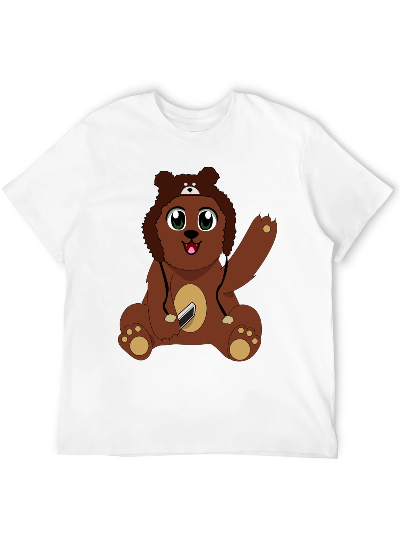 Black Cute Cartoon Bear Graphic T-Shirt view 12