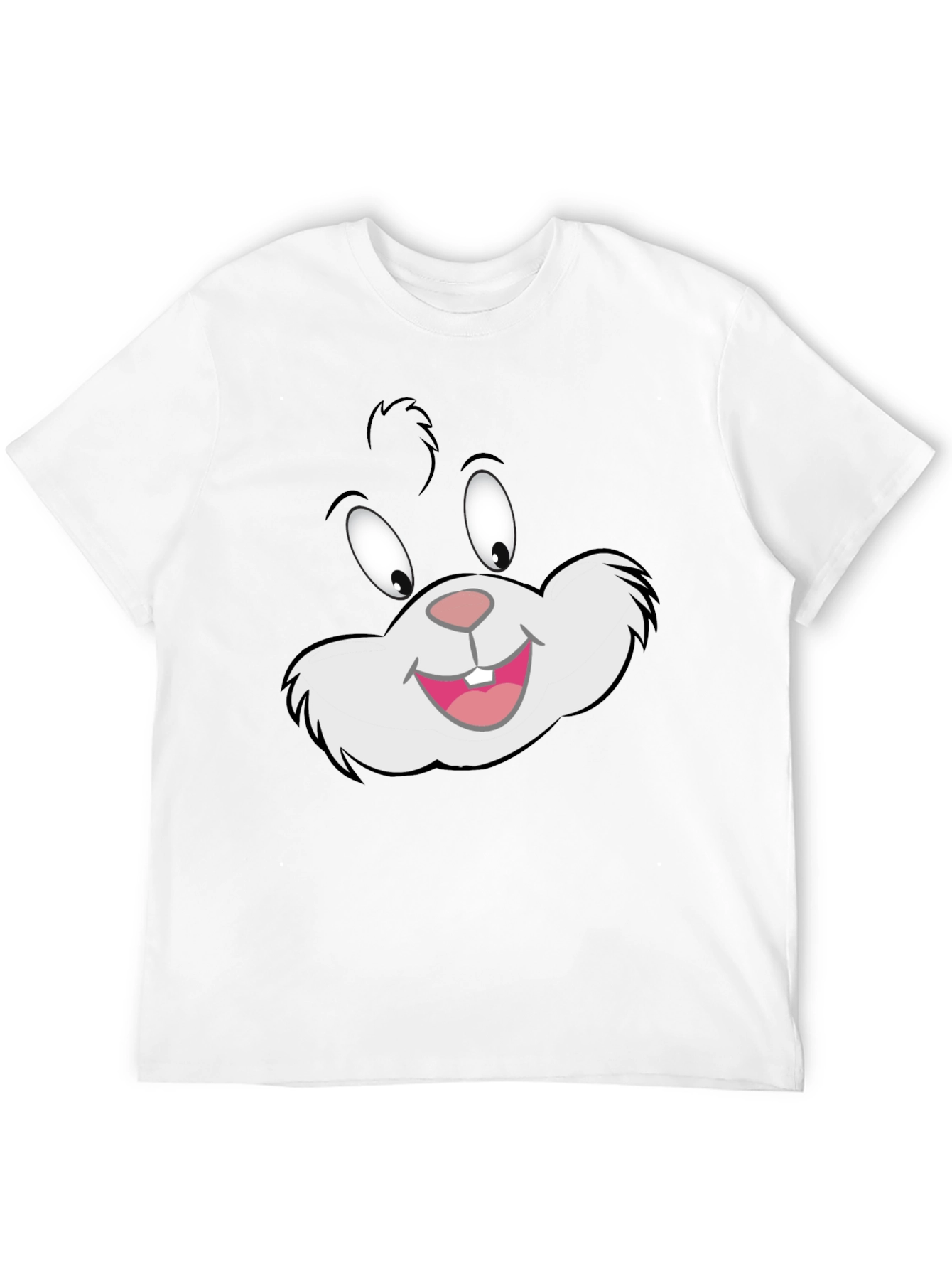 Black Cartoon Cat Face Black T-Shirt view 12