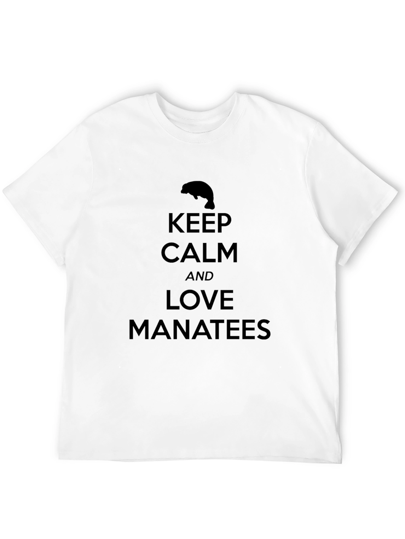Black Keep Calm Love Manatees Black T-Shirt view 12