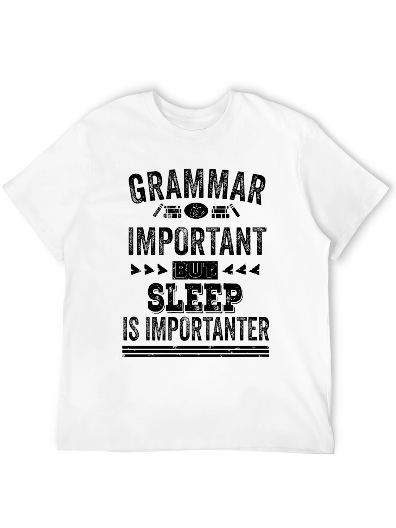 Black Funny Grammar Sleep T-Shirt view 12