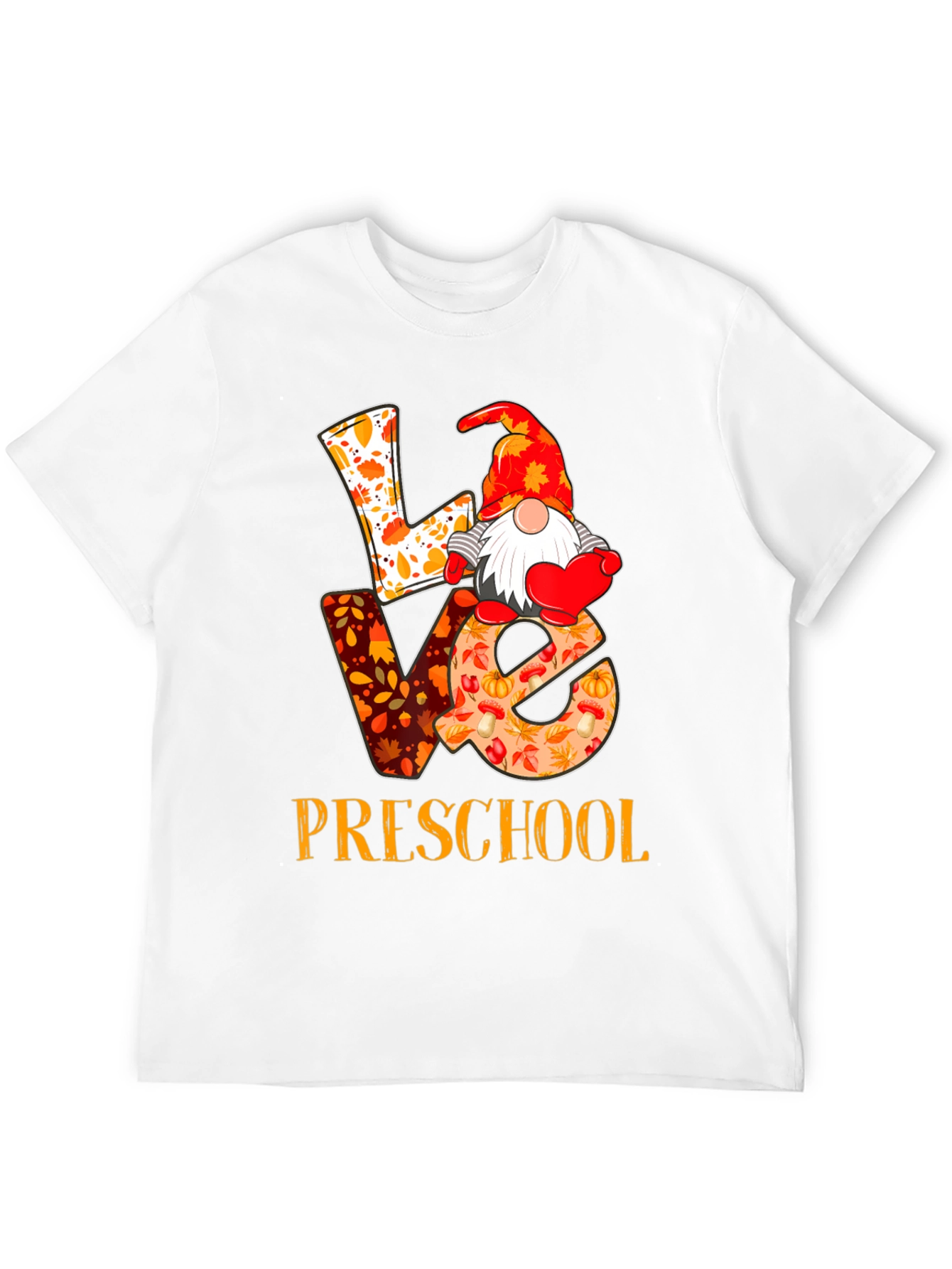 Black Love Preschool Fall Gnome Teacher T-Shirt view 12