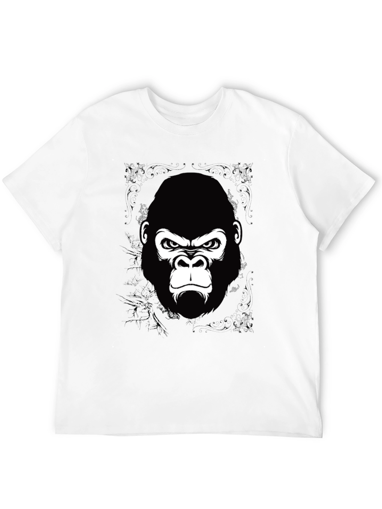 Black Gorilla Graphic Print Black T-Shirt for Men view 12