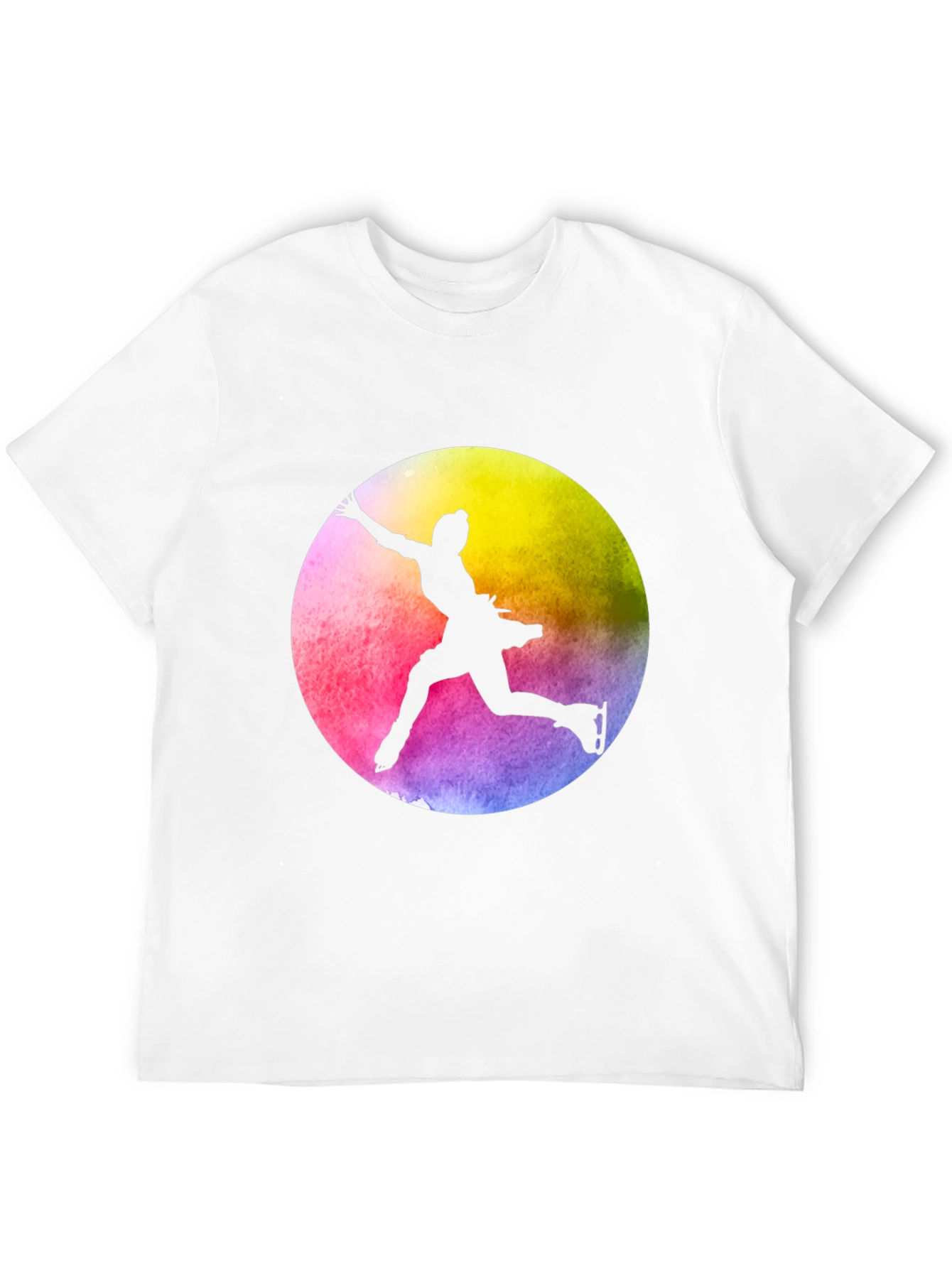 Black Figure Skater Silhouette Tee - Vibrant Colors view 12