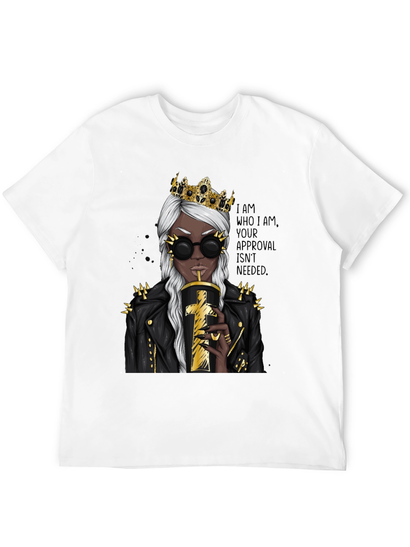 Black Queen Attitude Graphic T-Shirt - Black view 12