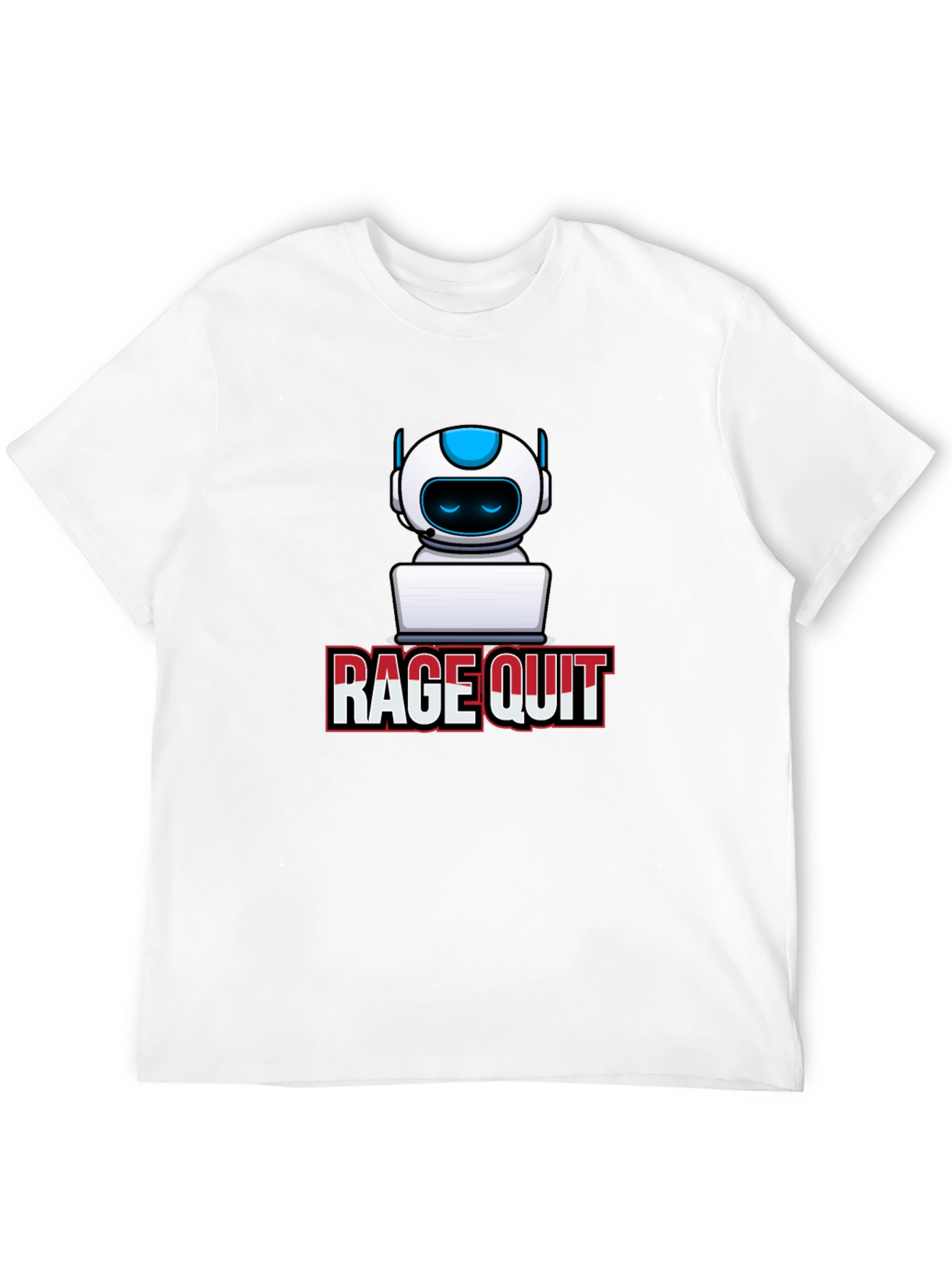 Black Rage Quit Robot Gamer T-Shirt - Black view 12
