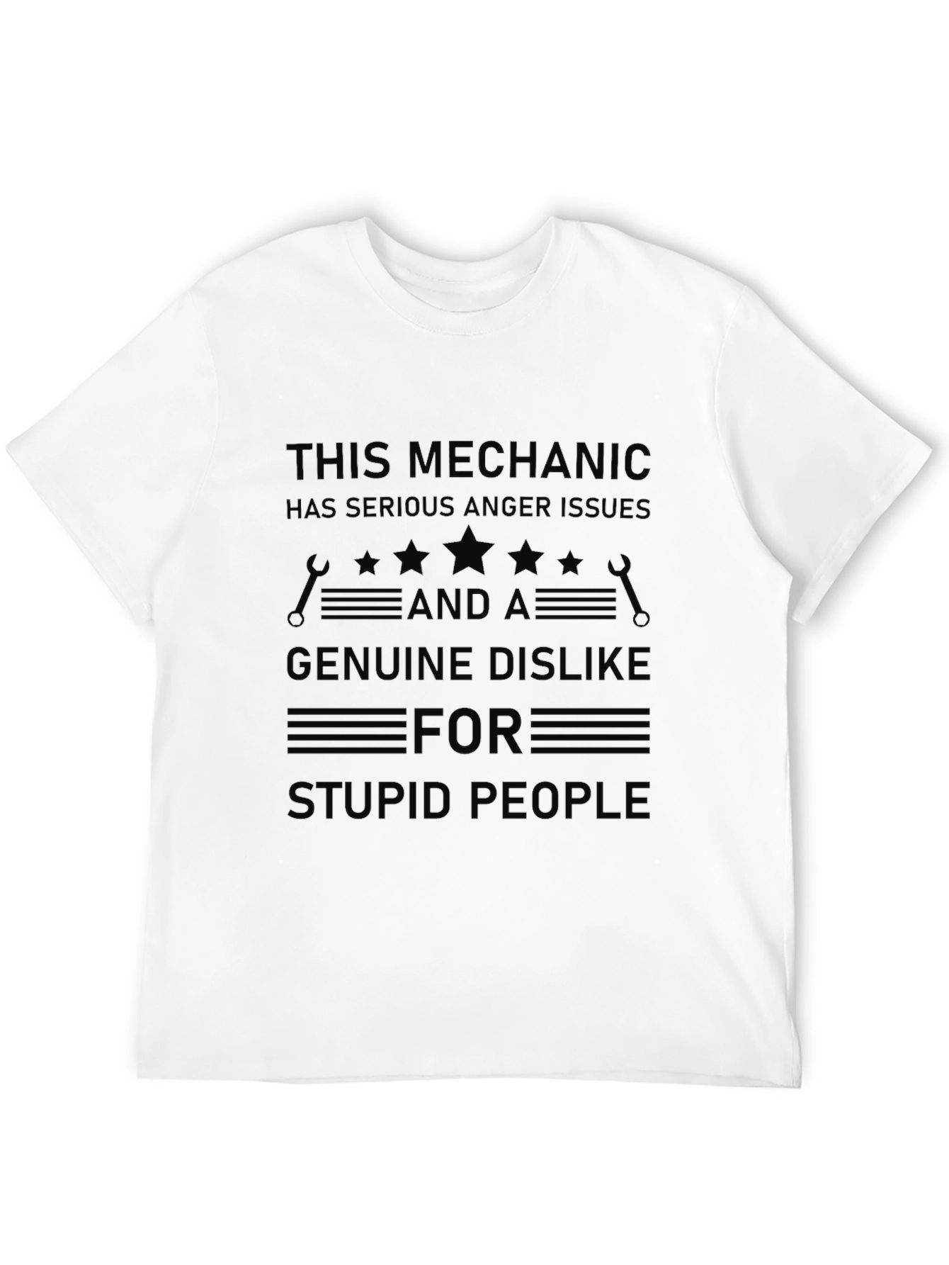 Black Mechanic Anger Issue Graphic T-Shirt view 12