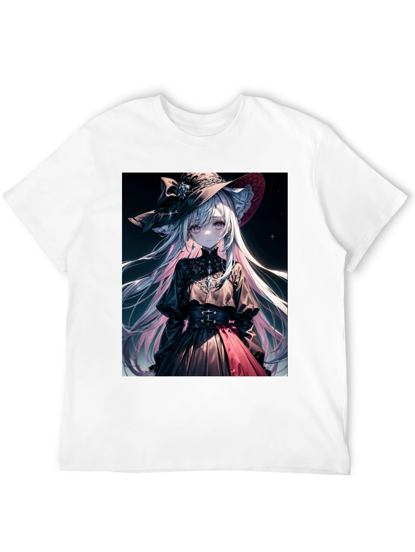 Black Anime Girl Graphic Tee - Stylish Black Cotton T-Shirt view 12