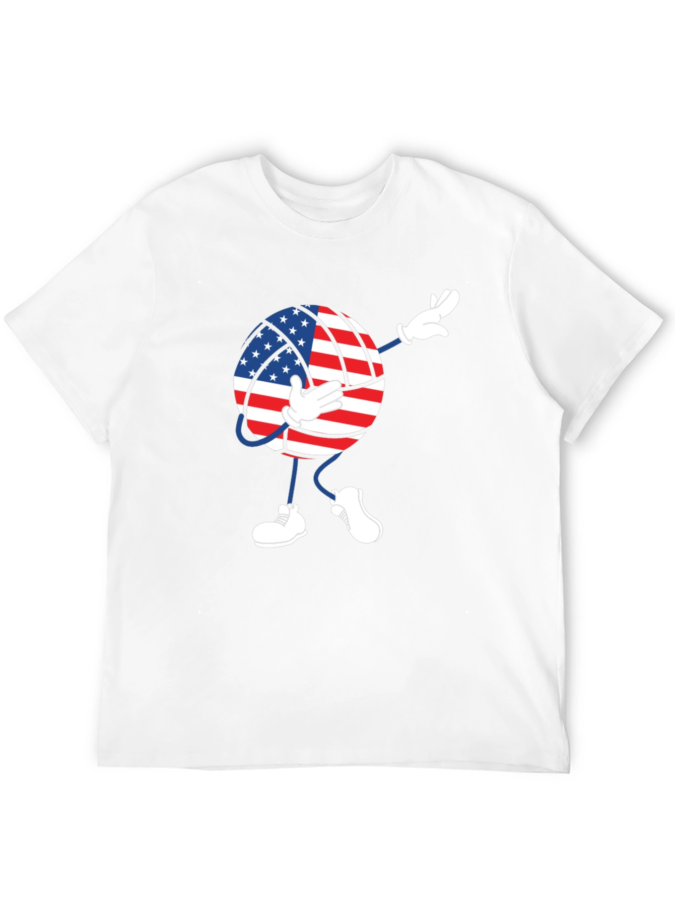 Black USA Flag Volleyball Dab T-Shirt view 12