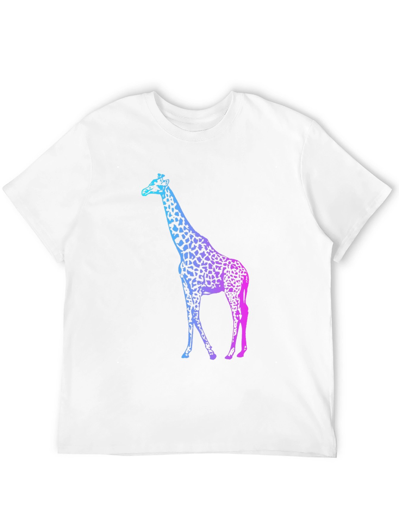 Black Gradient Giraffe Print Black T-Shirt view 12