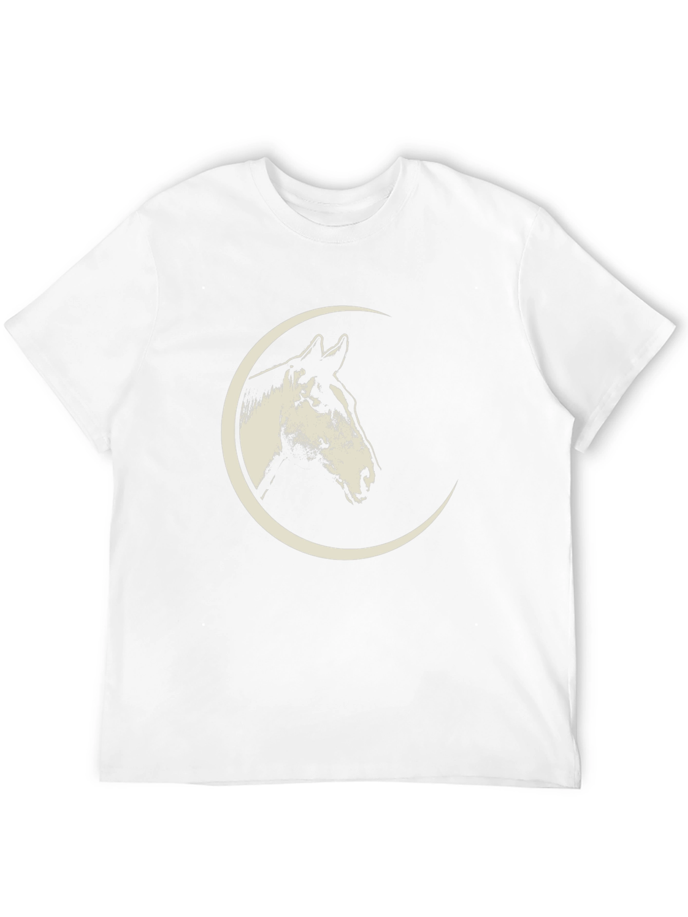 Black Horse Moon Graphic Tee - Black Cotton T-Shirt view 12